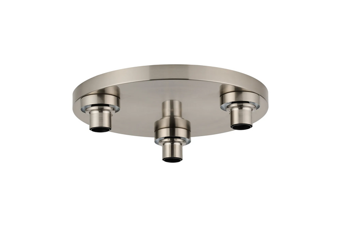 C-Lighting Budapest Satin Nickel 3 Light E27 Round Flush Ceiling (FRAME ONLY) Suitable For A Vast Selection Of Glass Shades -