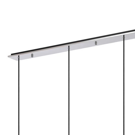 C-Lighting Bridge Linear Pendant, 4 Light Adjustable E27, Polished Nickel/Black/Amber Glass - 61038