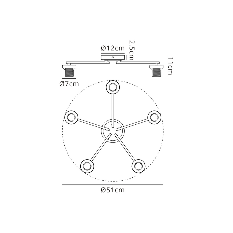 Load image into Gallery viewer, C-Lighting Budapest Satin Nickel 5 Light Flush Ceiling (FRAME ONLY, Suitable For A Vast Selection Of Glass Shades - 62275
