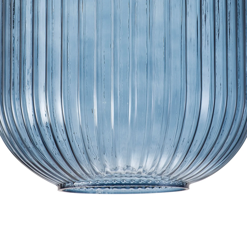 Load image into Gallery viewer, C-Lighting Chisel 20cm Tubular Ribbed Glass, Petrol Blue - 42744
