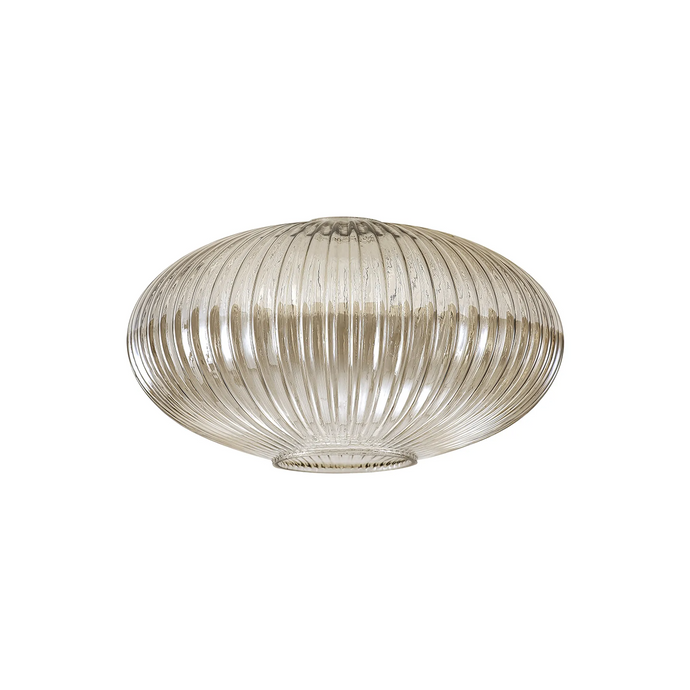 C-Lighting Chisel 30cm Oval Sphere Ribbed Glass, Champagne - 42132