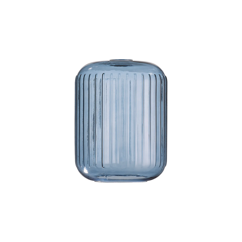 Load image into Gallery viewer, C-Lighting Budapest 200mm x 255mm Petrol Blue Ribbed Cylinder Glass Shade  - 58246
