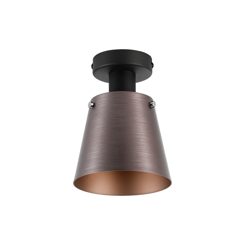 Load image into Gallery viewer, C-Lighting Hektor Ceiling Light With 16cm x 14cm Shade, 1 Light E27, Sand Black/Brown/Copper Metal Shade - 60846
