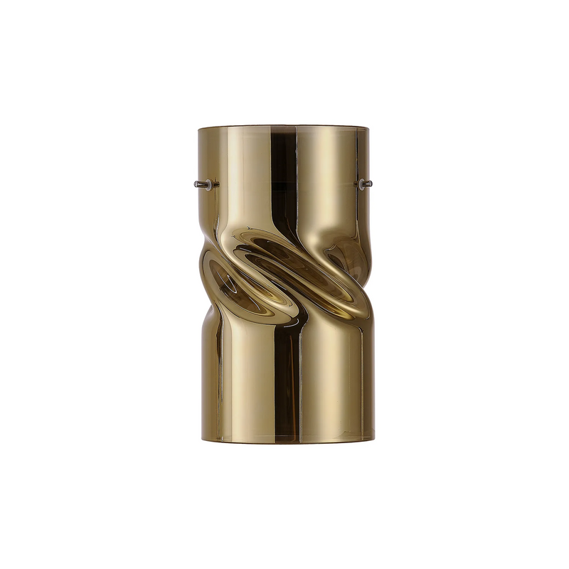 Load image into Gallery viewer, C-Lighting Budapest 120 x 220mm Twisted Cylinder Gold Glass Shade c/w Polished Chrome 3 Rod Suspension Plate - 61642
