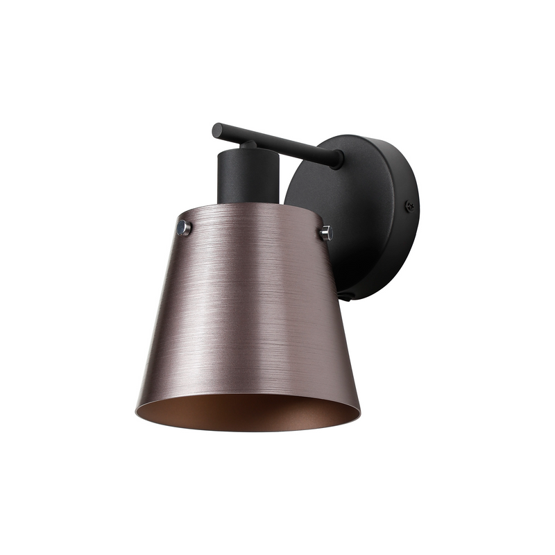 Load image into Gallery viewer, C-Lighting Hektor Wall Light Switched With 16cm x 14cm Shade, 1 Light E27, Sand Black/Brown/Copper Metal Shade - 60824
