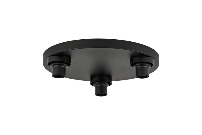 C-Lighting Budapest Satin Black 3 Light E27 Round Flush Ceiling (FRAME ONLY) Suitable For A Vast Selection Of Glass Shades -