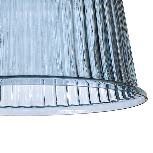 C-Lighting Budapest 280mm x 175mm Petrol Blue Ribbed Dome Glass Shade - 61615