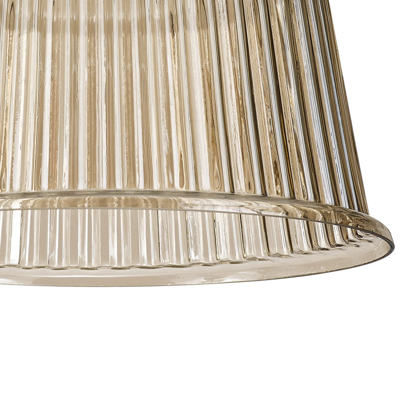 Load image into Gallery viewer, C-Lighting Budapest 280mm x 175mm Champagne Ribbed Dome Glass Shade - 61616
