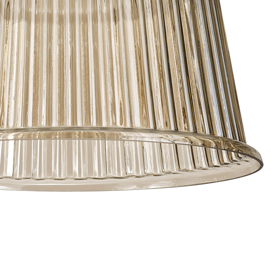 C-Lighting Budapest 280mm x 175mm Champagne Ribbed Dome Glass Shade - 61616