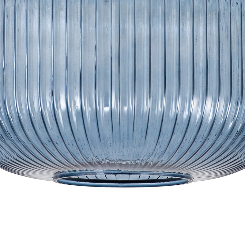 Load image into Gallery viewer, C-Lighting Chisel 30cm Round Ribbed Glass, Petrol Blue - 42742
