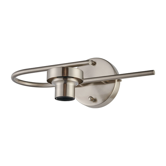 C-Lighting Budapest Satin Nickel 1 Light E27 Switched Wall Light Round (FRAME ONLY) Suitable For A Vast Selection Of Glass Shades - 61651