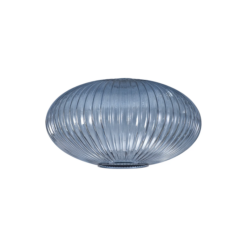 Load image into Gallery viewer, C-Lighting Chisel 30cm Oval Sphere Ribbed Glass, Petrol Blue - 42113
