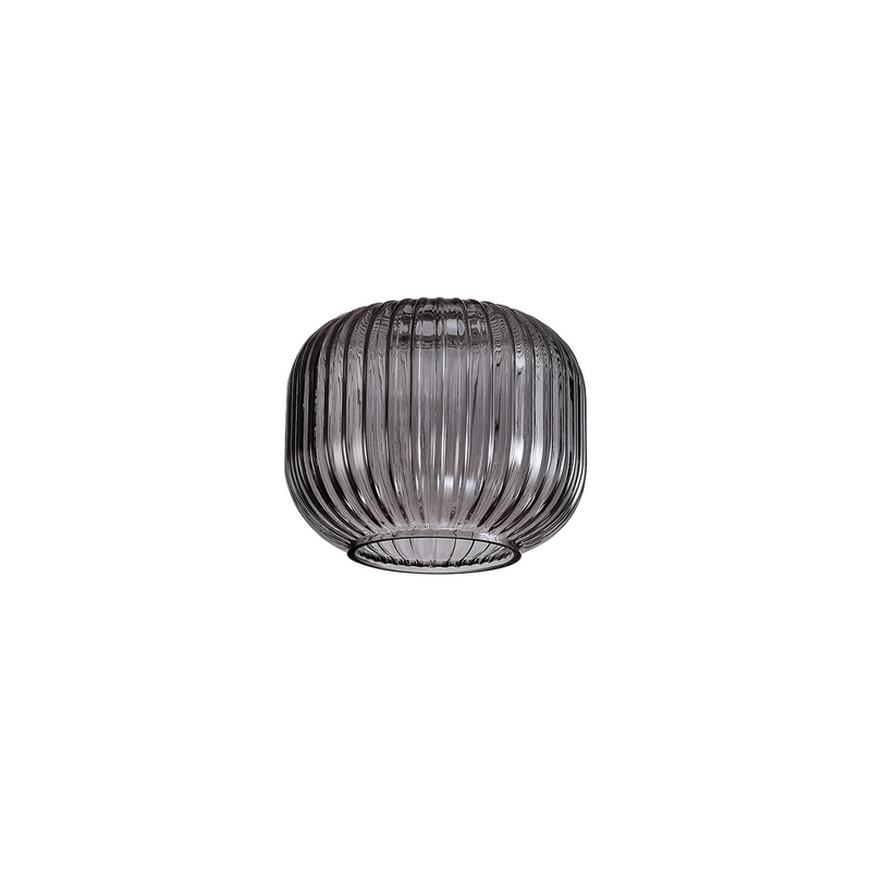 Load image into Gallery viewer, C-Lighting Chisel 16x13cm Pumpkin Shaped Ribbed Glass, Smoked - 57247
