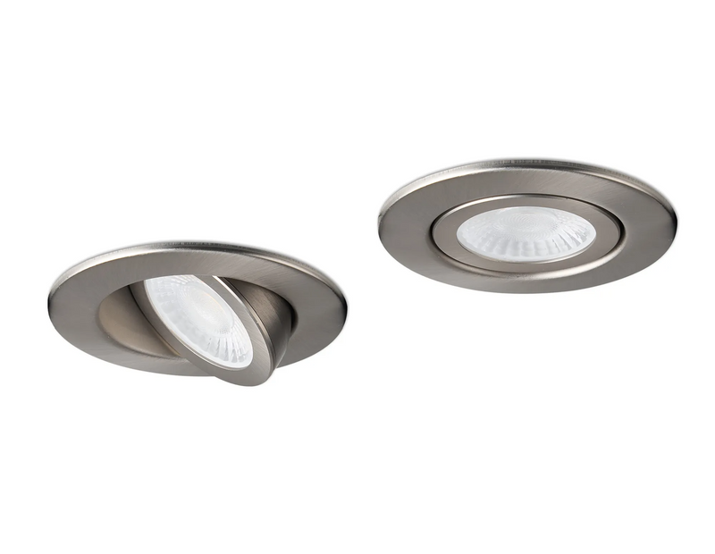 Load image into Gallery viewer, C-Lighting Francisco , Triac Dimmable CCT LED Fire Rated Adjustable Downlight, Brushed Nickel, Cut Out: 70mm, 700lm, 60°, DRIVER INC., IP65 - 61551
