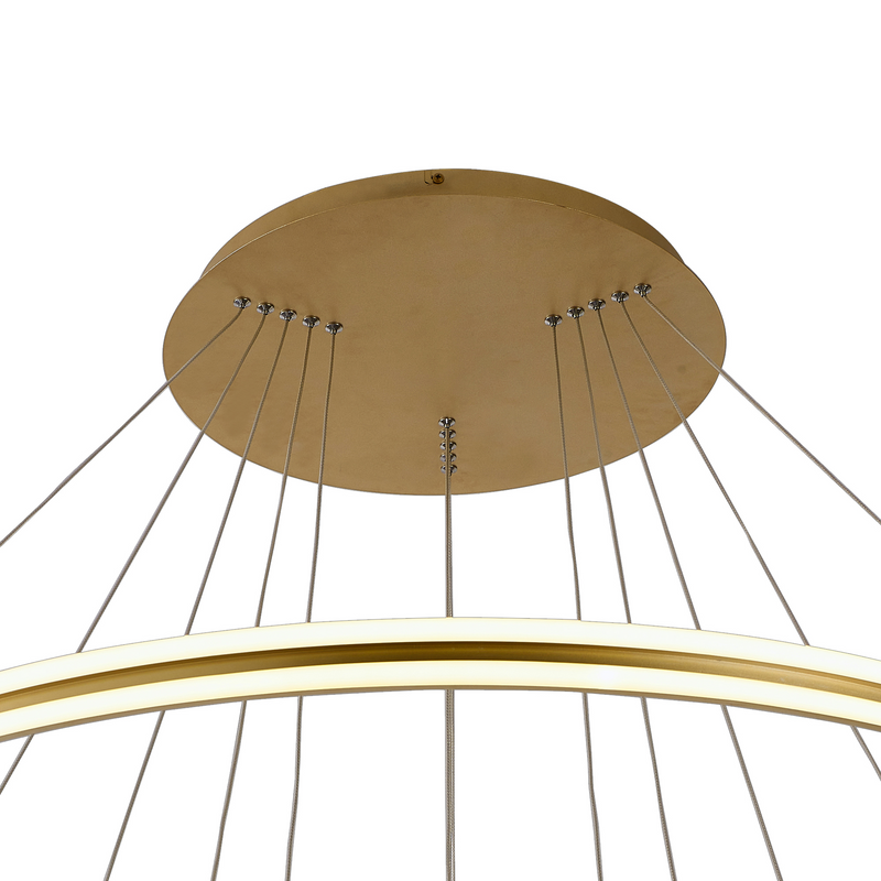 Load image into Gallery viewer, C-Lighting Circles Pendant, 5 Tier 150W LED, 3500K, 6800lm, Triac Dimmable, Sand Gold, 3yrs Warranty - 60843
