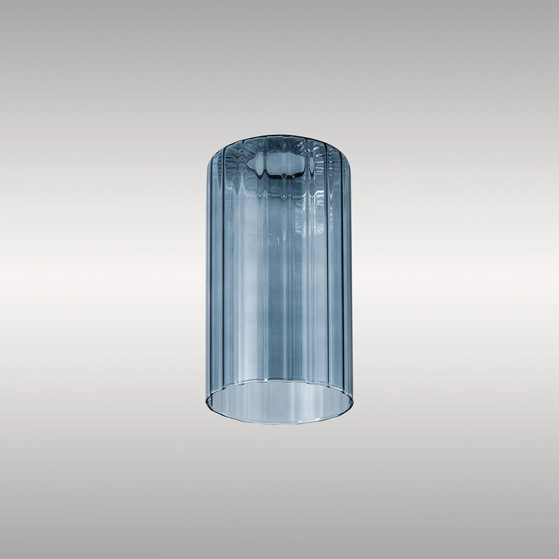 Load image into Gallery viewer, C-Lighting Budapest 100mm x 180mm Petrol Blue Ribbed Slim Tube Glass Shade - 61985
