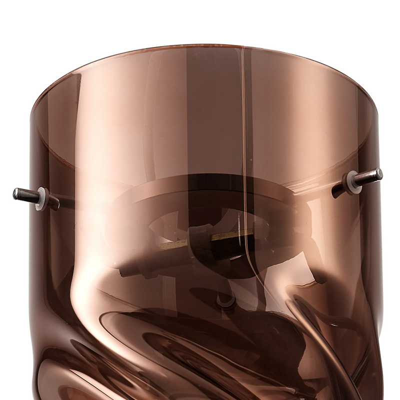 Load image into Gallery viewer, C-Lighting Budapest 120 x 220mm Twisted Cylinder copper Glass Shade c/w Polished Chrome 3 Rod Suspension Plate - 61640
