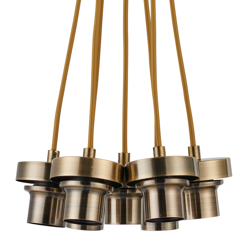 Load image into Gallery viewer, C-Lighting Budapest Antique Brass 7 Light E27 1.5m Cluster Pendant (FRAME ONLY) Suitable For A Vast Selection Of Glass Shades - 61658
