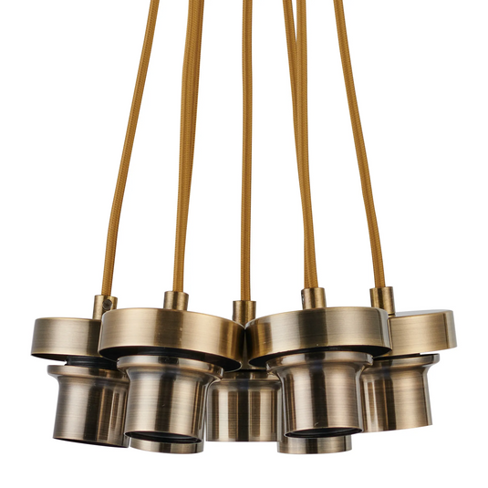 C-Lighting Budapest Antique Brass 7 Light E27 1.5m Cluster Pendant (FRAME ONLY) Suitable For A Vast Selection Of Glass Shades - 61658