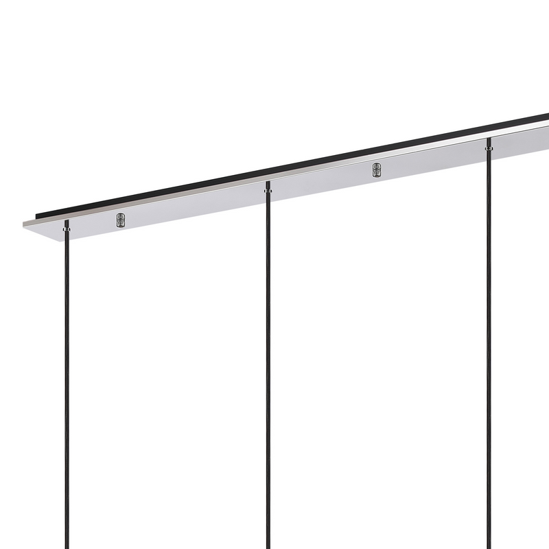 Load image into Gallery viewer, C-Lighting Bridge Linear Pendant, 4 Light Adjustable E27, Polished Nickel/Black/Smoke Fade Glass - 61039
