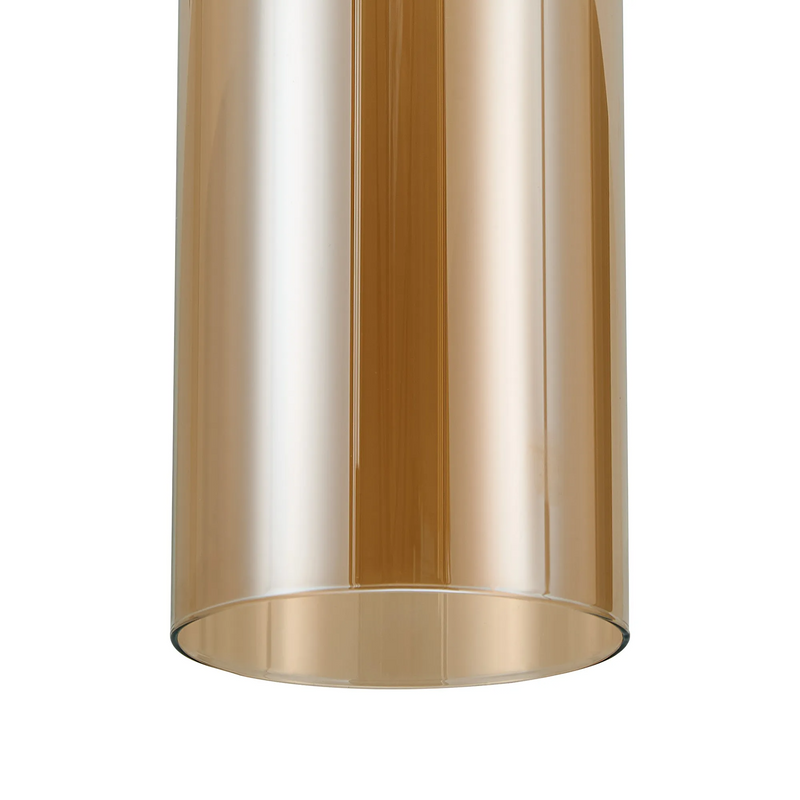 Load image into Gallery viewer, C-Lighting Budapest 120mm x 400mm Amber Plated Cylinder Glass Shade - 61981
