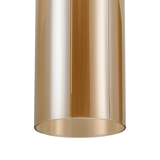 C-Lighting Budapest 120mm x 400mm Amber Plated Cylinder Glass Shade - 61981