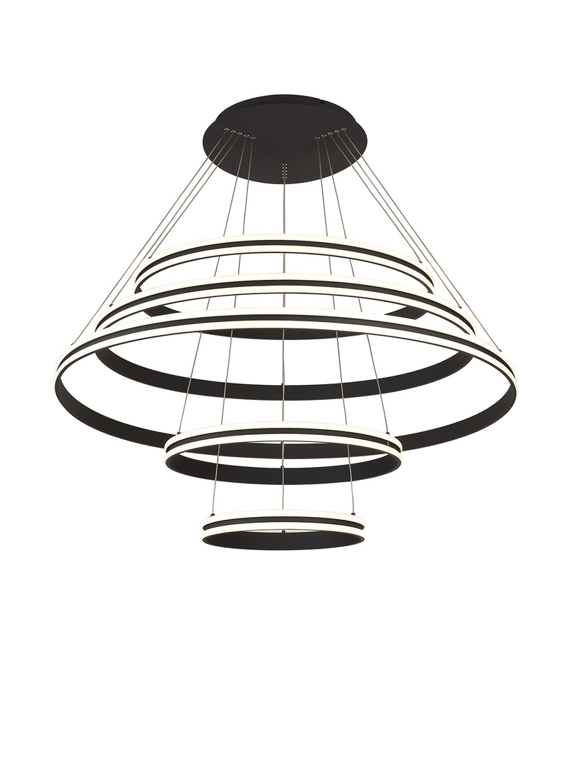 Load image into Gallery viewer, C-Lighting Circles Pendant, 5 Tier 150W LED, 4000K, 6800lm, Triac Dimmable, Graphite, 3yrs Warranty - 60842
