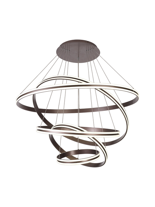 C-Lighting Circles Pendant, 5 Tier 150W LED, 3500K, 6800lm, Triac Dimmable, Coffee, 3yrs Warranty - 60844
