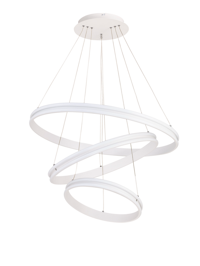 Load image into Gallery viewer, C-Lighting Circles Pendant, 3 Light 50W,30W,20W LED, 4000K, 5470lm, Dimmable, Matt White, 3yrs Warranty - 29192
