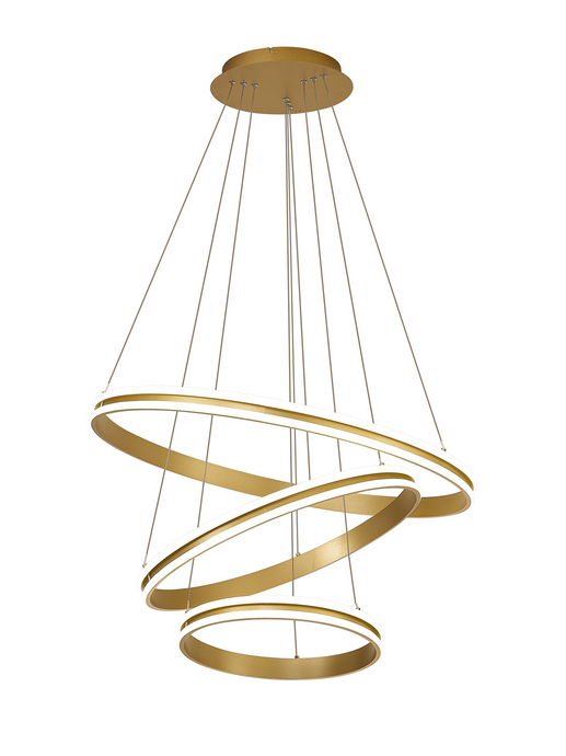 C-Lighting Circles Pendant, 3 Tier 50W,30W, 20W LED, 3500K, 5470lm, Dimmable, Sand Gold, 3yrs Warranty - 60840