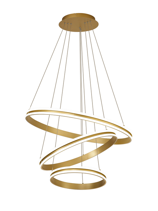 C-Lighting Circles Pendant, 3 Tier 50W,30W, 20W LED, 3500K, 5470lm, Dimmable, Sand Gold, 3yrs Warranty - 60840