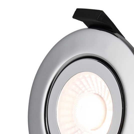 C-Lighting Francisco , Triac Dimmable CCT LED Fire Rated Adjustable Downlight, Chrome, Cut Out: 70mm, 700lm, 60°, DRIVER INC., IP65 - 61549