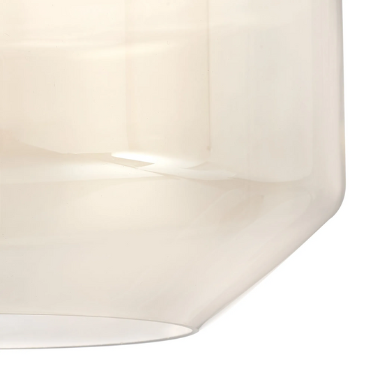 C-Lighting Kirby Chamfered Round 30cm Cognac Glass - 42493