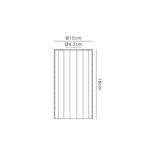 C-Lighting Budapest 100mm x 180mm Cognac Ribbed Slim Tube Glass Shade - 61986