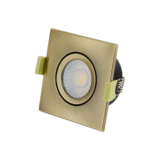 C-Lighting Molly 4/6/8W, Triac Dimmable 4CCT LED Fire Rated Downlight, Antique Brass Square Tilt - 72989