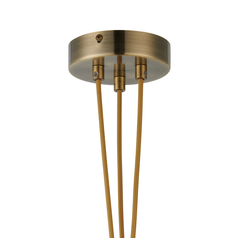 Load image into Gallery viewer, C-Lighting Budapest Antique Brass 3 Light E27 1m Cluster Pendant (FRAME ONLY) Suitable For A Vast Selection Of Glass Shades - 61655
