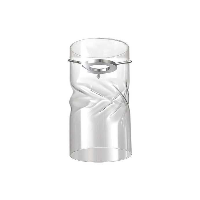 C-Lighting Budapest 120 x 220mm Twisted Cylinder Clear Glass Shade c/w Polished Chrome 3 Rod Suspension Plate - 61637