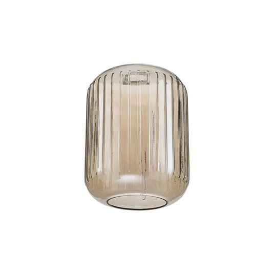 C-Lighting Budapest 200mm x 255mm Champagne Ribbed Cylinder Glass Shade  - 58247