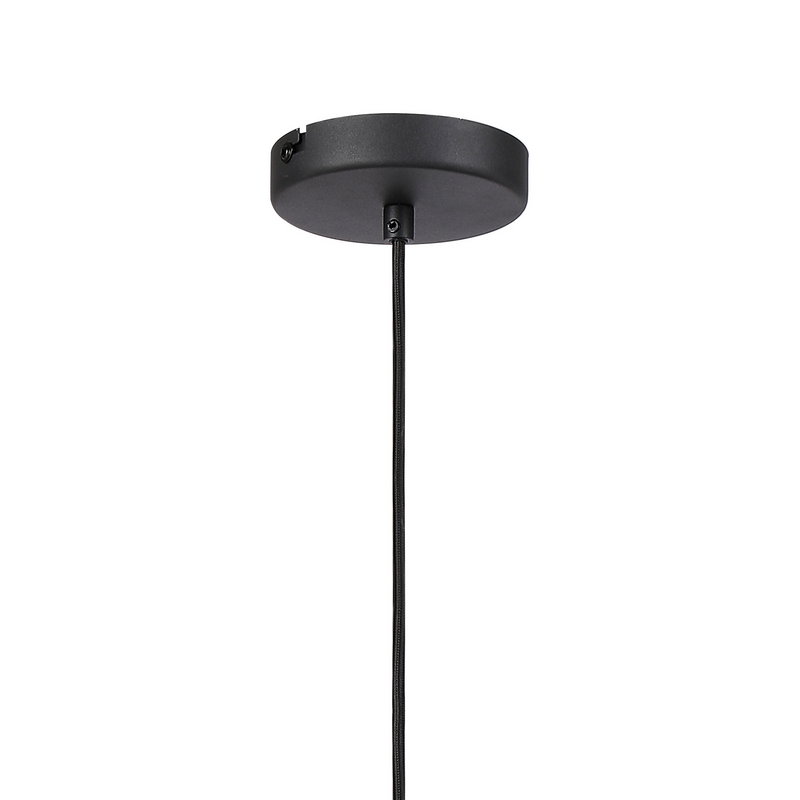 Load image into Gallery viewer, C-Lighting Hektor Single Pendant With 16cm x 14cm Shade, 1 Light E27, Sand Black/Frosted White Glass Shade  - 60866
