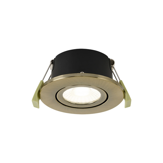 C-Lighting Molly 4/6/8W, Triac Dimmable 4CCT LED Fire Rated Downlight, Antique Brass Round Adjustable - 72979