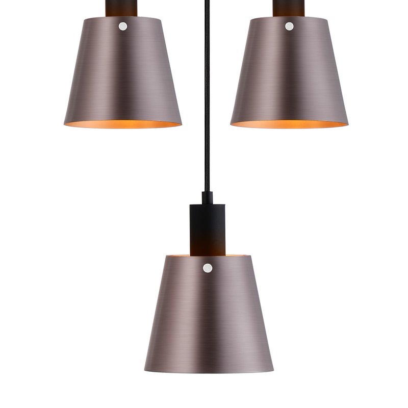 Load image into Gallery viewer, C-Lighting Hektor Ring Pendant With 16cm x 14cm Shade, 5 Light E27, Sand Black/Brown/Copper Metal Shade - 60911
