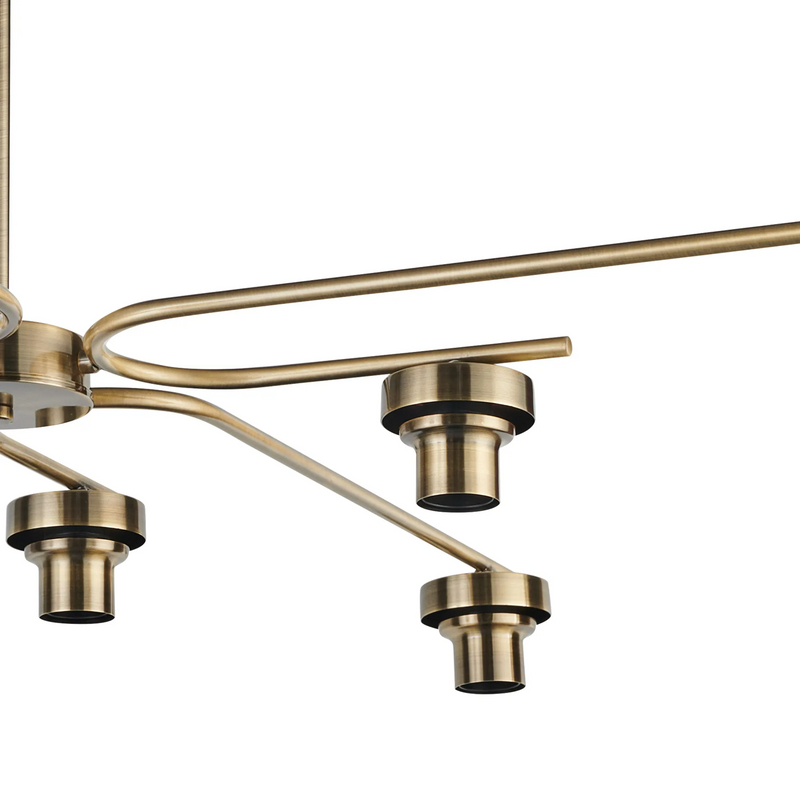 Load image into Gallery viewer, C-Lighting Budapest Antique Brass 8 Light E27 Fixed Linear Pendant (FRAME ONLY), Suitable For A Vast Selection Of Glass Shades - 61650
