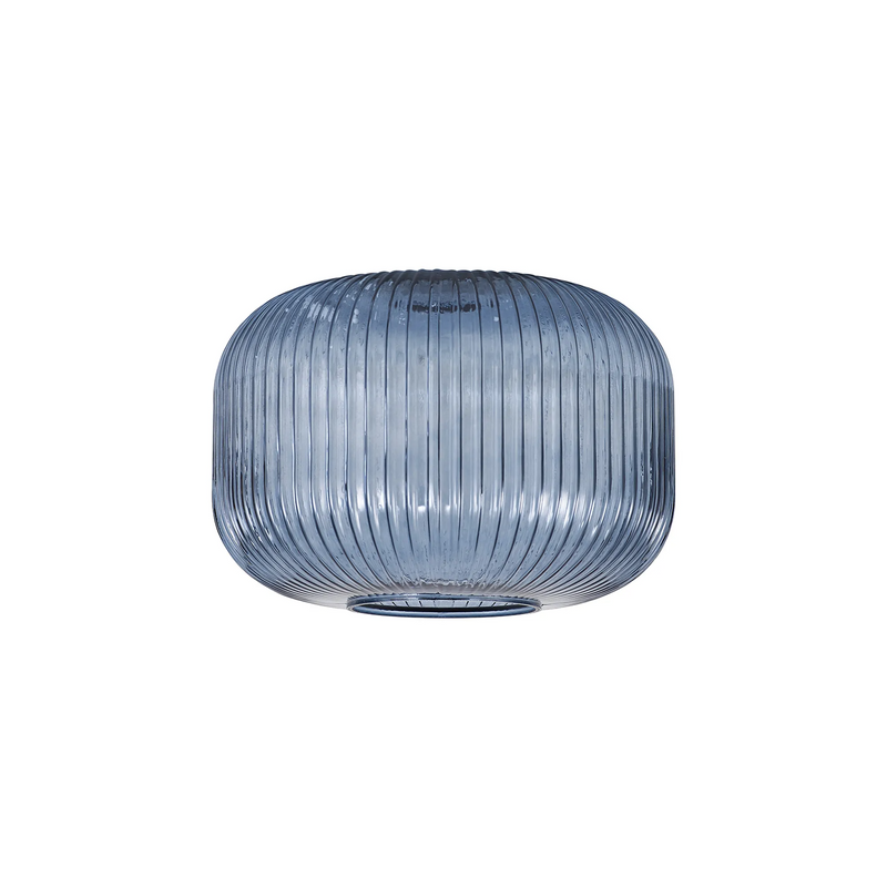 Load image into Gallery viewer, C-Lighting Chisel 25cm Pumpkin Shaped Ribbed Glass, Petrol Blue - 57231
