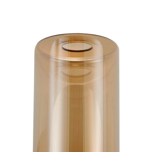 C-Lighting Budapest 120mm x 200mm Amber Plated Cylinder Glass Shade - 61973