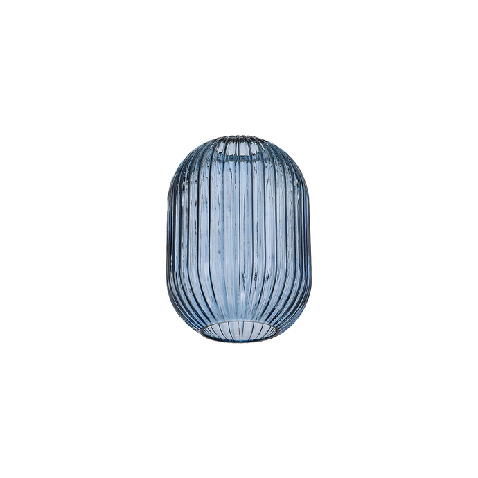 C-Lighting Chisel 14x19.7cm Almond Ribbed Glass, Petrol Blue - 57233