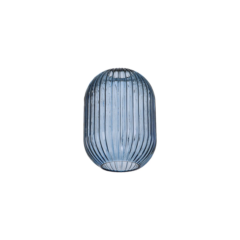 Load image into Gallery viewer, C-Lighting Chisel 14x19.7cm Almond Ribbed Glass, Petrol Blue - 57233
