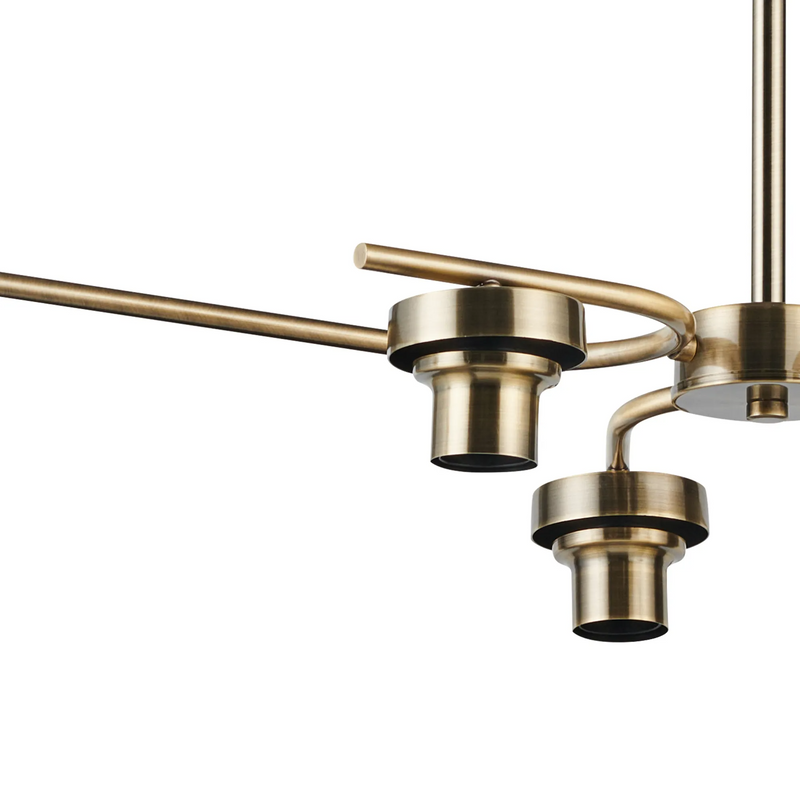 Load image into Gallery viewer, C-Lighting Budapest Antique Brass 6 Light E27 Fixed Linear Pendant (FRAME ONLY), Suitable For A Vast Selection Of Glass Shades - 61647
