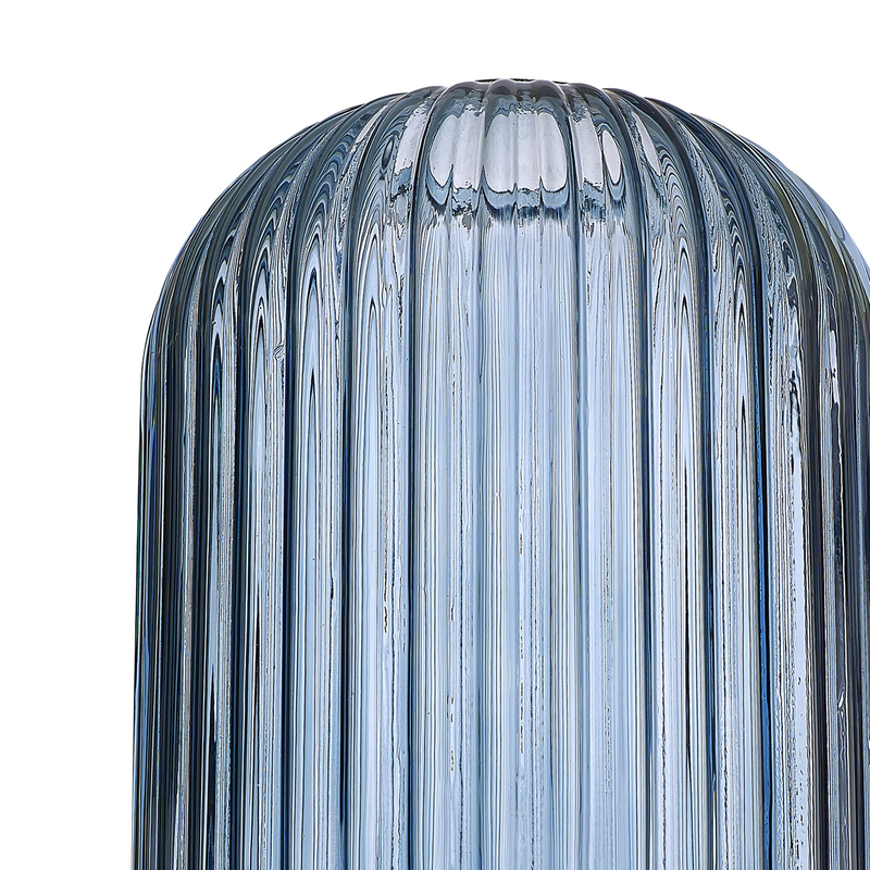 Load image into Gallery viewer, C-Lighting Chisel 14cm Tubular Ribbed Glass, Petrol Blue - 57224
