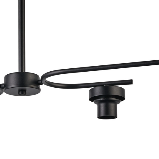 C-Lighting Budapest Satin Black 4 Light E27 Fixed Linear Pendant (FRAME ONLY), Suitable For A Vast Selection Of Glass Shades - 61643