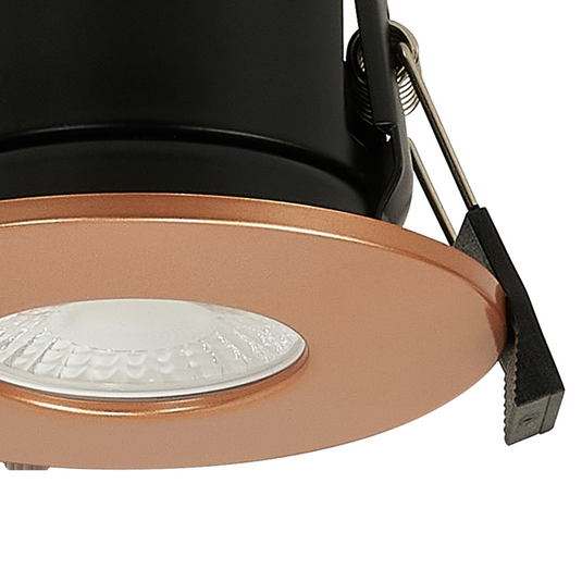 C-Lighting Vauxhall 8W Dimmable CCT LED Fire Rated Downlight Copper Fascia IP65 - 61718